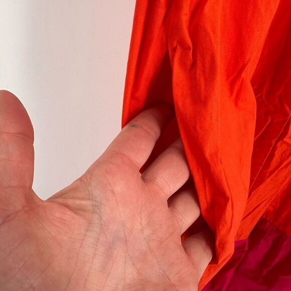 Donna Morgan‎ Colorblock Tiered Trapeze Midi Dress Pink Orange Size 2P Maxi - Picture 7 of 12